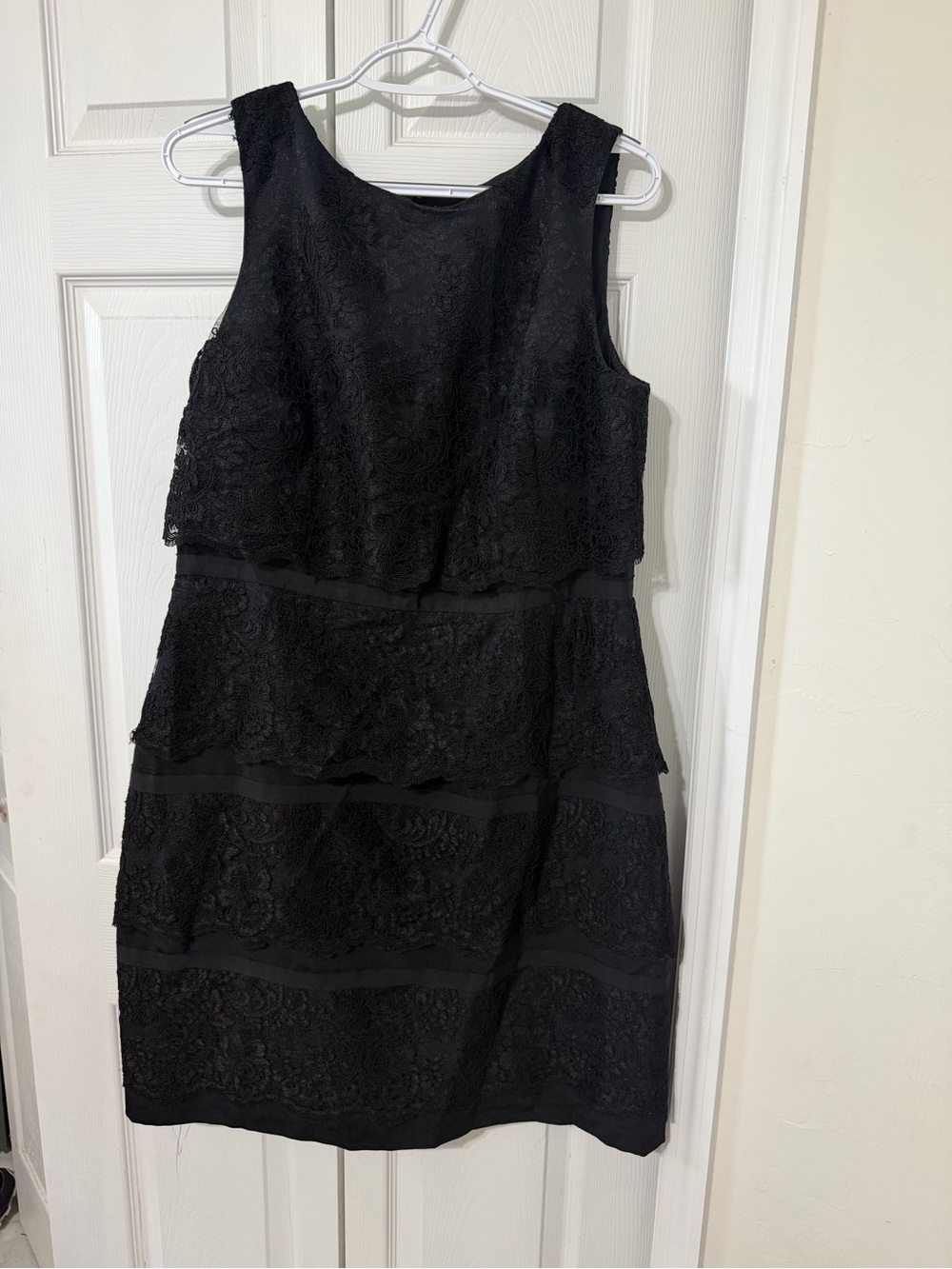 Talbots Black Lace Tiered Sleeveless Dress